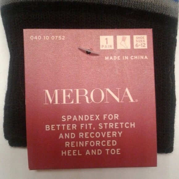 Merona Size 6-12 Mens Multi Striped Dress Socks Sea Casecade Blue Black Gray NEW - Picture 2 of 5